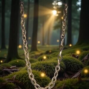 Deluxe 63g Heavy Sterling Silver Chain Hexagon Modernist Vintage Estate Necklace